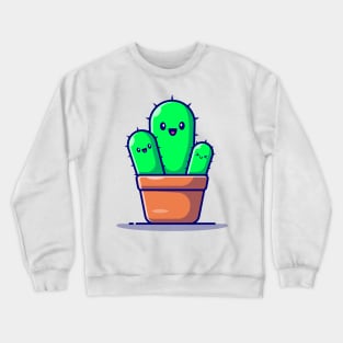 Happy Cactus Plant Cartoon Crewneck Sweatshirt